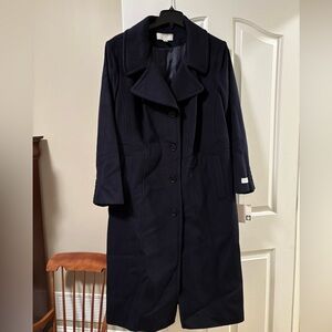 Anne Klein plus size single-breasted Maxi coat